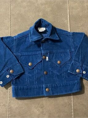 Vintage Levis White Tab Blue Corduroy Jacket 80s Button Up 2T